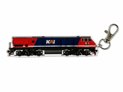 Gantungan Kunci Lokomotif Kereta Api Seri CC 203 RnB  / CC 201 83 48 RED AND BLUE Livery Side View