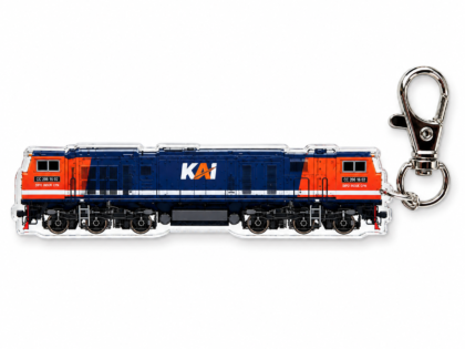 Gantungan Kunci Akrilik Lokomotif Kereta Api Seri CC 206 RED AND BLUE Livery Side View
